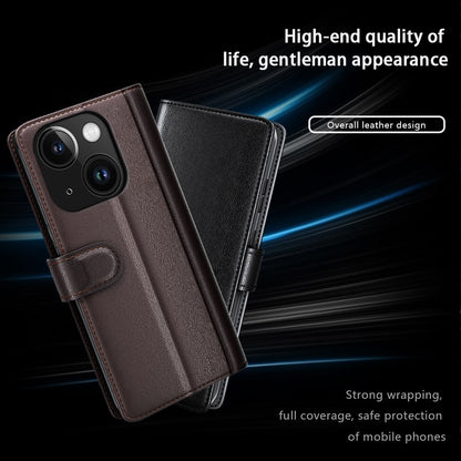 For iPhone 15 Plus Case Genuine Split Leather Phone Cover with Wallet Stand