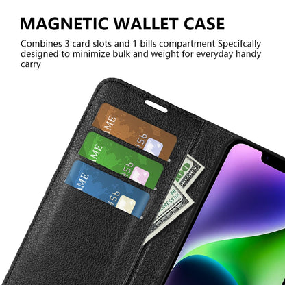 For iPhone 15 PU Leather Litchi Texture Stand Phone Case Wallet Flip Phone Cover