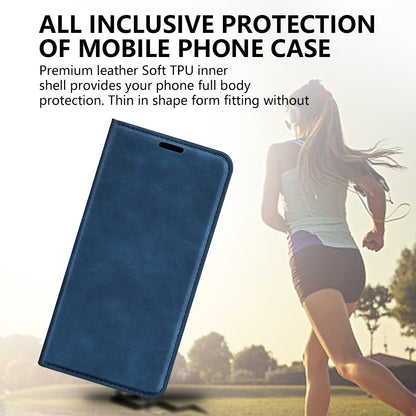 For iPhone 15 Pro Max PU Leather Wallet Flip Case Anti-scratch Skin-touch Stand Cover