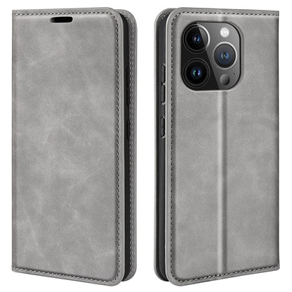 For iPhone 15 Pro Max PU Leather Wallet Flip Case Anti-scratch Skin-touch Stand Cover