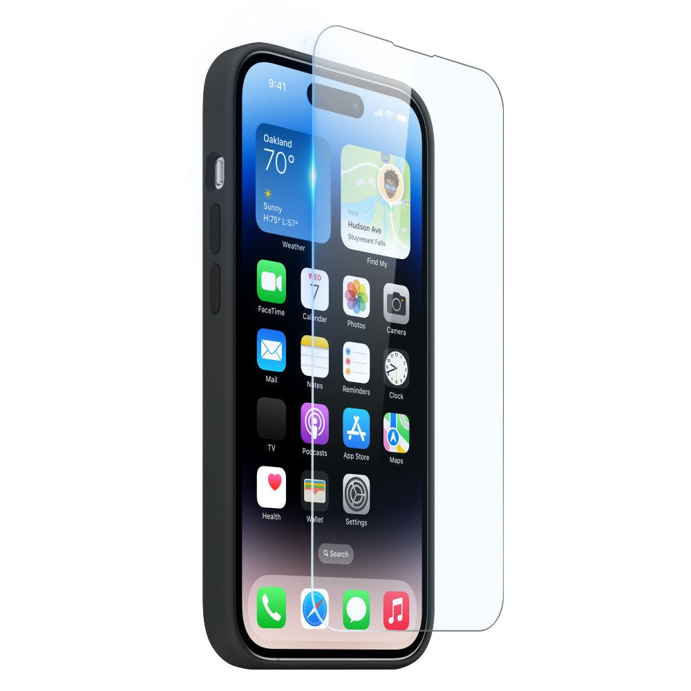 NORTHJO For iPhone 14 Pro Max Magnetic Case 3-in-1 Silicone Phone Cover with Tempered Glass Film+Camera Lens Protector