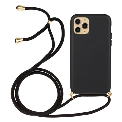 For iPhone 15 Pro Wheat Straw+TPU Phone Case Environment-Friendly Biodegradable Cover with Lanyard