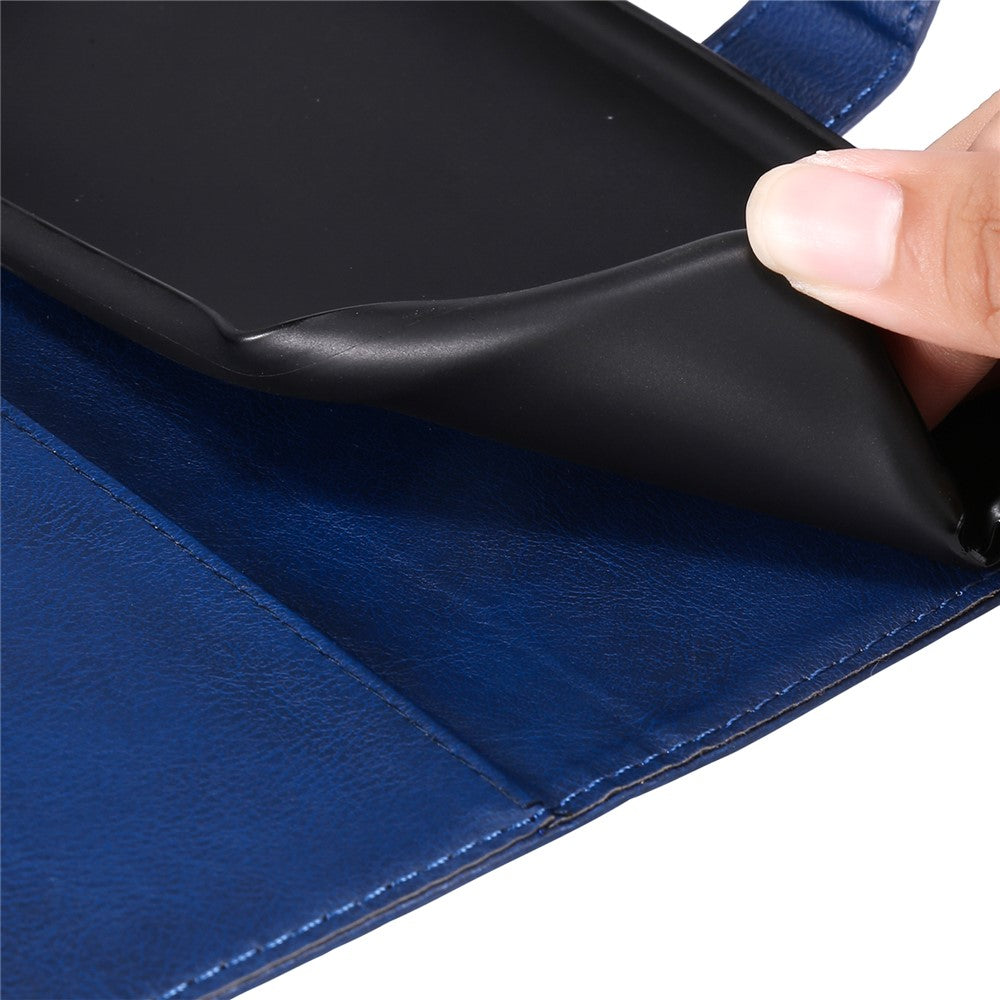 For iPhone 15 Case Solid Color Leather Mobile Cover Wallet Stand with Strap