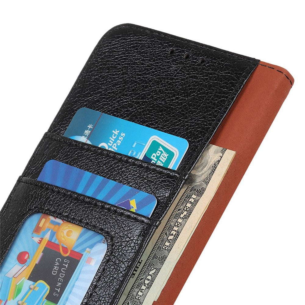 For iPhone 15 Split Leather Phone Case Nappa Texture Anti-drop Protective Cover with Stand Wallet