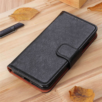 For iPhone 15 Split Leather Phone Case Nappa Texture Anti-drop Protective Cover with Stand Wallet