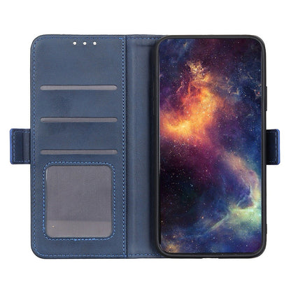 For iPhone 15 Plus Anti-Dust Stand Phone Case Cowhide Texture PU Leather Wallet Cover