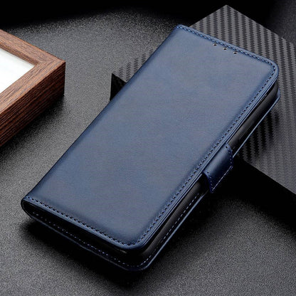 For iPhone 15 Plus Anti-Dust Stand Phone Case Cowhide Texture PU Leather Wallet Cover