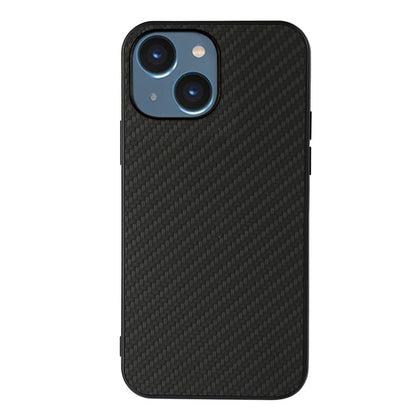 For iPhone 15 Carbon Fiber Texture Cover Leather Coated TPU Anti-drop Phone Case