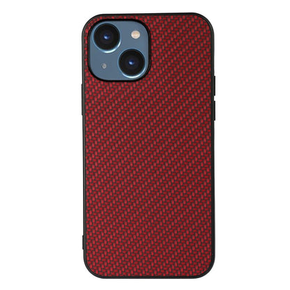 For iPhone 15 Carbon Fiber Texture Cover Leather Coated TPU Anti-drop Phone Case