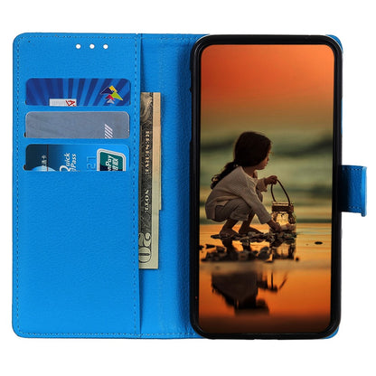 For iPhone 15 Plus Anti-Scratch Phone Case Wallet Stand PU Leather Litchi Texture Protective Shell