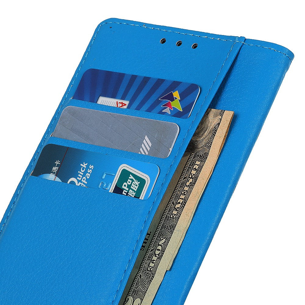 For iPhone 15 Plus Anti-Scratch Phone Case Wallet Stand PU Leather Litchi Texture Protective Shell