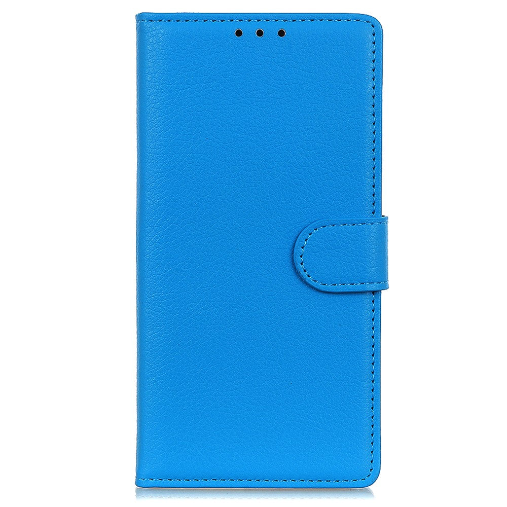 For iPhone 15 Plus Anti-Scratch Phone Case Wallet Stand PU Leather Litchi Texture Protective Shell