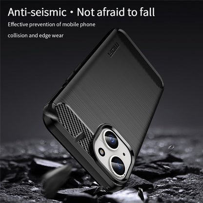 MOFI JK TPU Series-1 for iPhone iPhone 15 Plus TPU Phone Case Carbon Fiber Anti-scratch Brushed Phone Cover