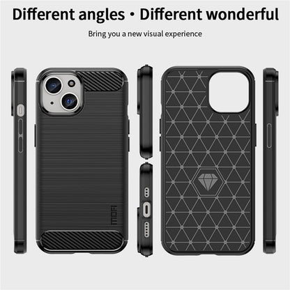MOFI JK TPU Series-1 for iPhone iPhone 15 Plus TPU Phone Case Carbon Fiber Anti-scratch Brushed Phone Cover