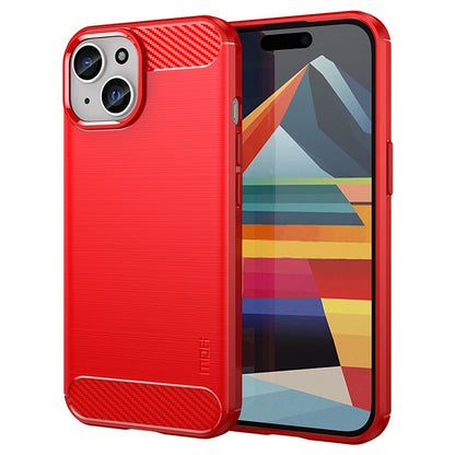 MOFI JK TPU Series-1 for iPhone iPhone 15 Plus TPU Phone Case Carbon Fiber Anti-scratch Brushed Phone Cover