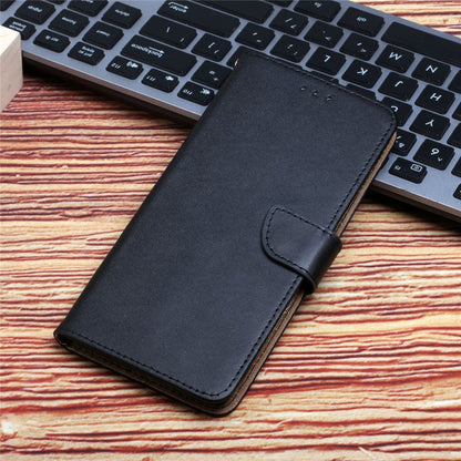 HT02 Wallet Stand Case for iPhone 15 Genuine Cow Leather Nappa Texture Shockproof Phone Cover