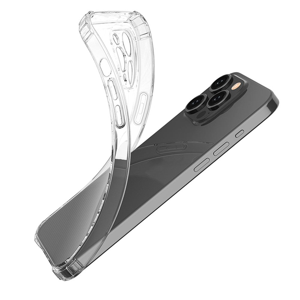 For iPhone 15 Pro Max HD Clear Phone Case Four Corner Drop Protection TPU Cell Phone Shell Cover