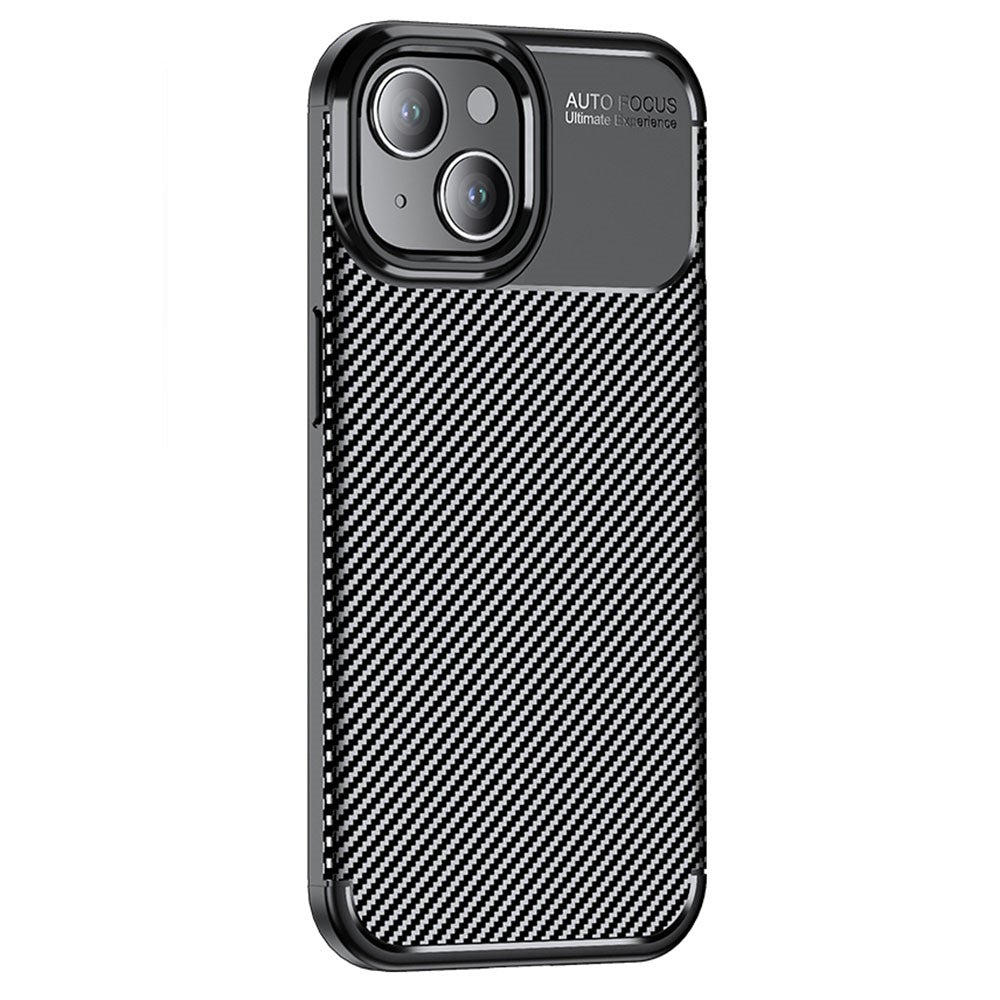 Carbon Fiber Texture TPU Case for iPhone 15 , Anti-scratch Protective Phone Cover