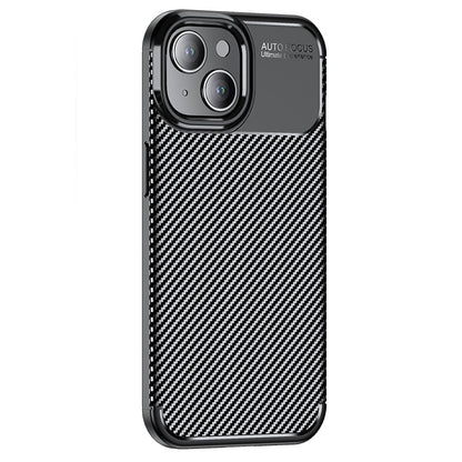 Carbon Fiber Texture TPU Case for iPhone 15 , Anti-scratch Protective Phone Cover