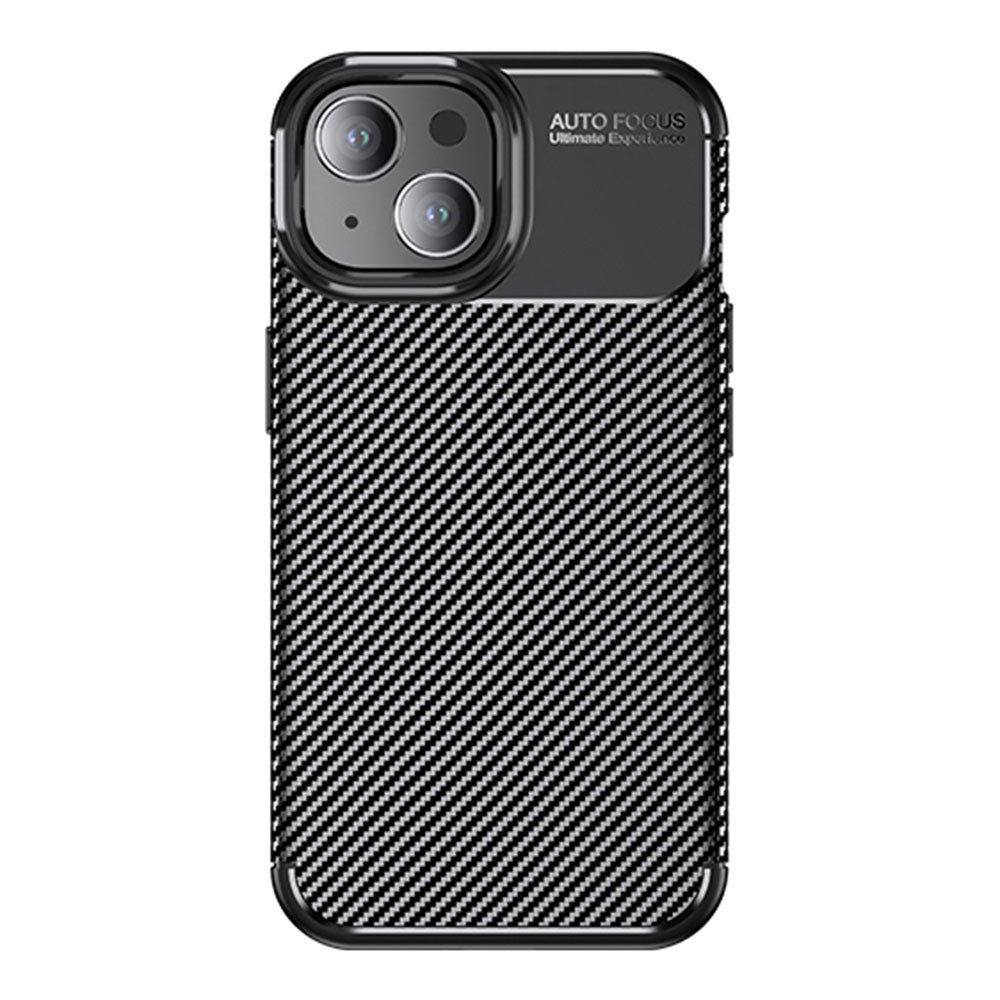 Carbon Fiber Texture TPU Case for iPhone 15 , Anti-scratch Protective Phone Cover