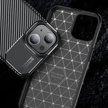 Carbon Fiber Texture TPU Case for iPhone 15 , Anti-scratch Protective Phone Cover