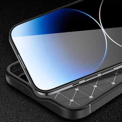 Carbon Fiber Texture TPU Case for iPhone 15 , Anti-scratch Protective Phone Cover