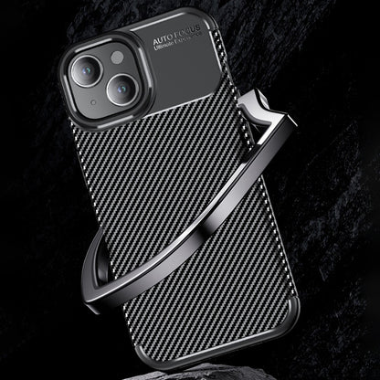 Carbon Fiber Texture TPU Case for iPhone 15 , Anti-scratch Protective Phone Cover