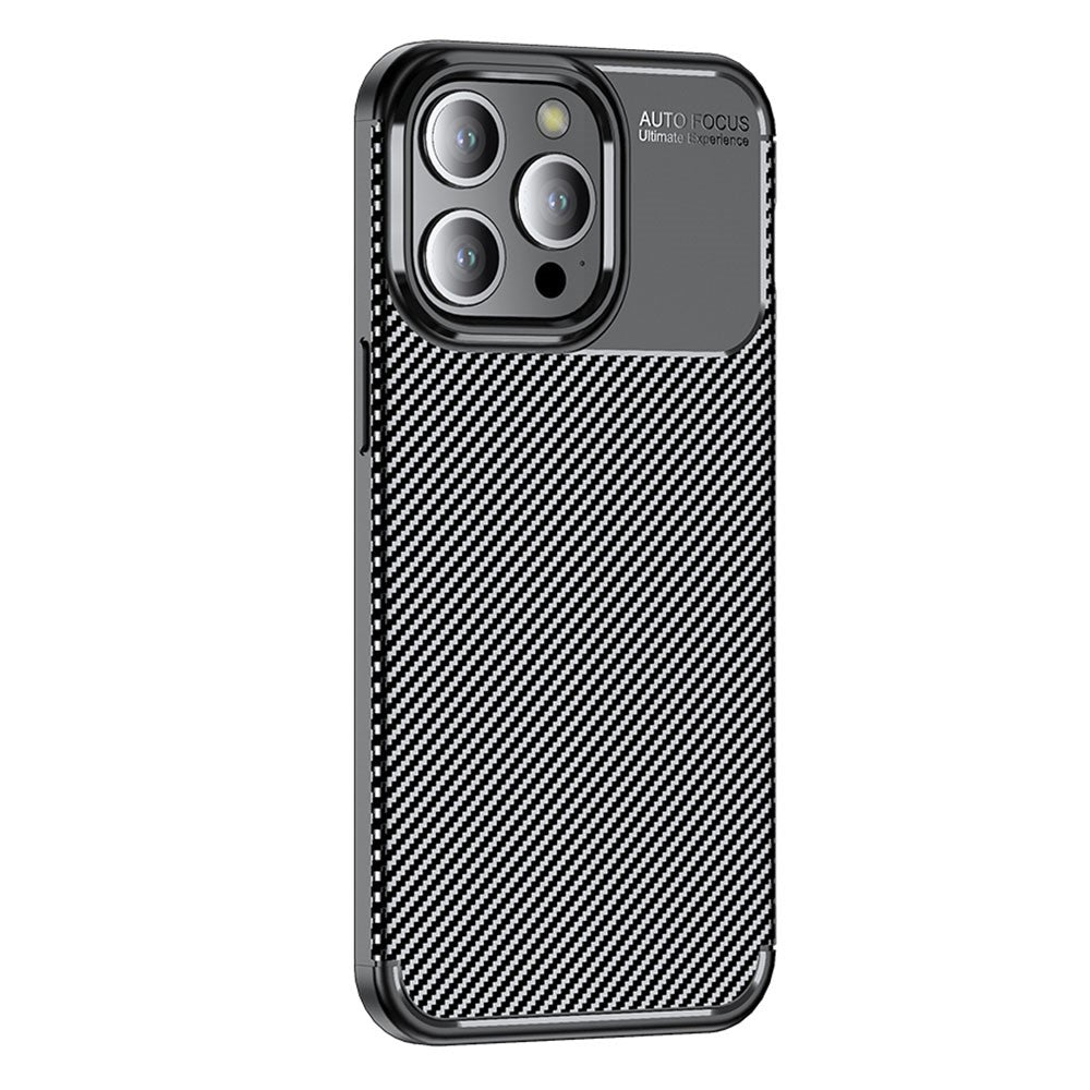 Soft TPU Phone Case for iPhone 15 Pro Max , Anti-scratch Carbon Fiber Texture Phone Cover
