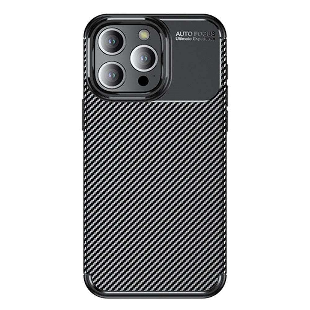 Soft TPU Phone Case for iPhone 15 Pro Max , Anti-scratch Carbon Fiber Texture Phone Cover
