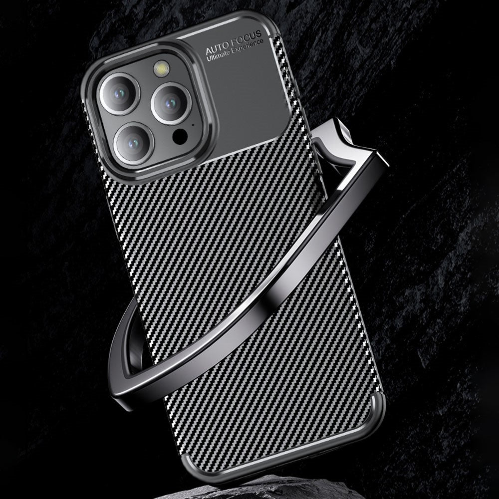 Soft TPU Phone Case for iPhone 15 Pro Max , Anti-scratch Carbon Fiber Texture Phone Cover