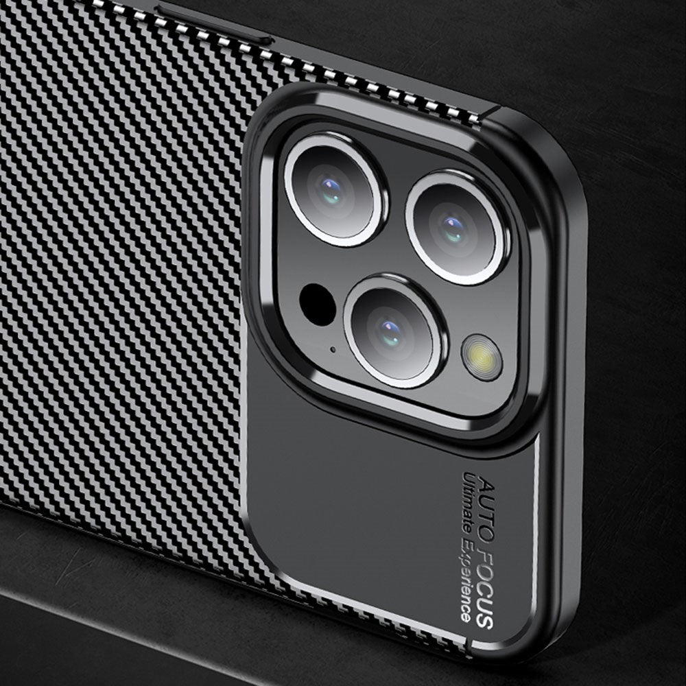 Soft TPU Phone Case for iPhone 15 Pro Max , Anti-scratch Carbon Fiber Texture Phone Cover