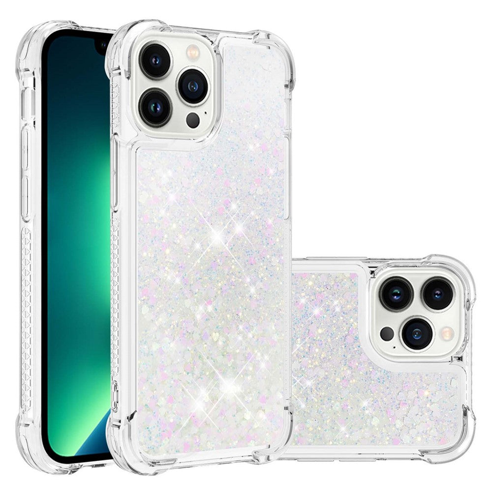 For iPhone 15 Pro Max TPU Case Glitter Quicksand Shockproof Phone Back Cover