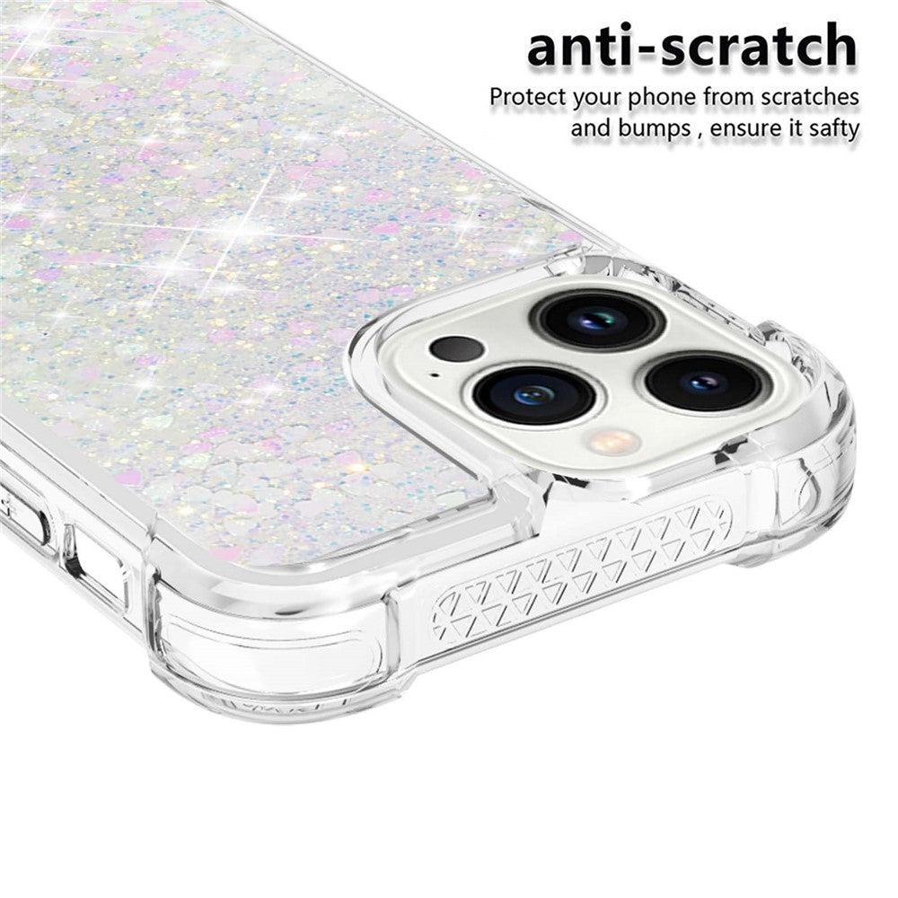For iPhone 15 Pro Max TPU Case Glitter Quicksand Shockproof Phone Back Cover