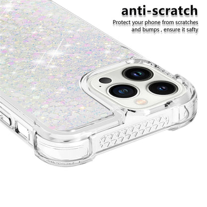 For iPhone 15 Pro Max TPU Case Glitter Quicksand Shockproof Phone Back Cover