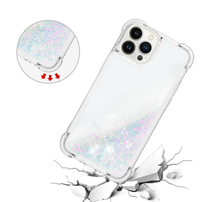 For iPhone 15 Pro Max TPU Case Glitter Quicksand Shockproof Phone Back Cover