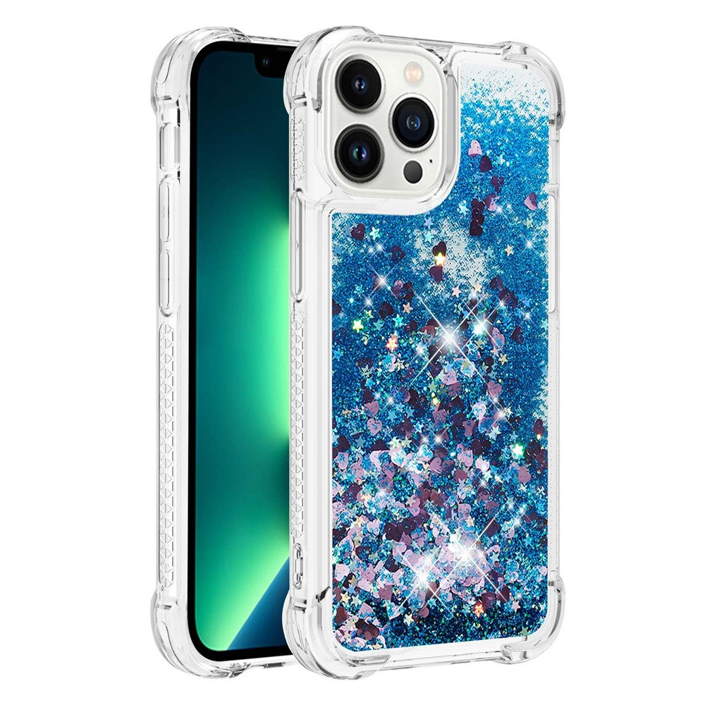 For iPhone 15 Pro Max TPU Case Glitter Quicksand Shockproof Phone Back Cover