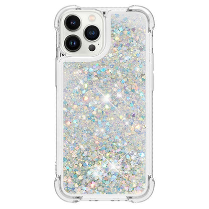 For iPhone 15 Pro TPU Case Glitter Quicksand Shockproof Phone Back Cover