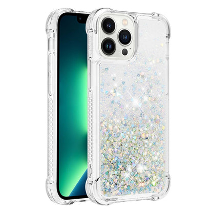 For iPhone 15 Pro TPU Case Glitter Quicksand Shockproof Phone Back Cover