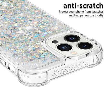For iPhone 15 Pro TPU Case Glitter Quicksand Shockproof Phone Back Cover