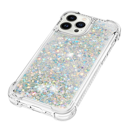 For iPhone 15 Pro TPU Case Glitter Quicksand Shockproof Phone Back Cover