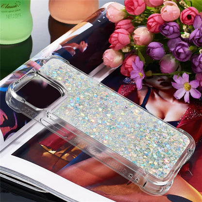For iPhone 15 Pro TPU Case Glitter Quicksand Shockproof Phone Back Cover