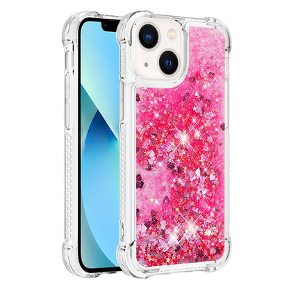 For iPhone 15 Cute TPU Case Glitter Quicksand Shockproof Phone Back Cover