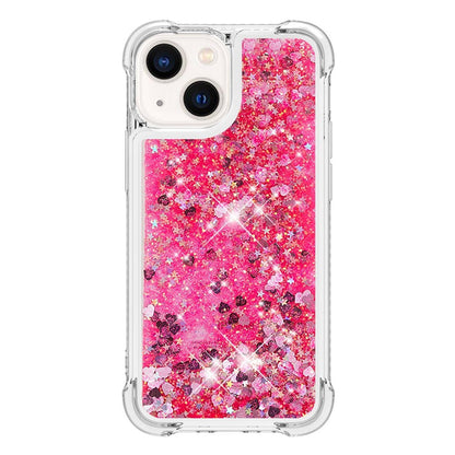For iPhone 15 Cute TPU Case Glitter Quicksand Shockproof Phone Back Cover