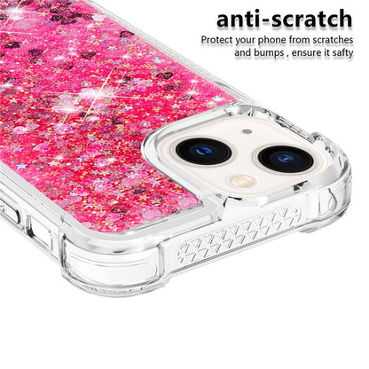 For iPhone 15 Cute TPU Case Glitter Quicksand Shockproof Phone Back Cover