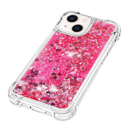 For iPhone 15 Cute TPU Case Glitter Quicksand Shockproof Phone Back Cover