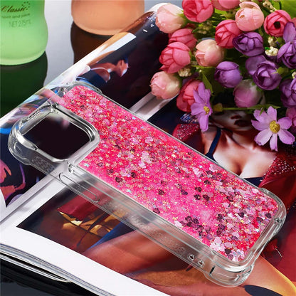 For iPhone 15 Cute TPU Case Glitter Quicksand Shockproof Phone Back Cover