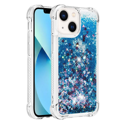 For iPhone 15 Cute TPU Case Glitter Quicksand Shockproof Phone Back Cover