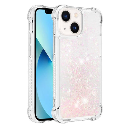 For iPhone 15 Cute TPU Case Glitter Quicksand Shockproof Phone Back Cover