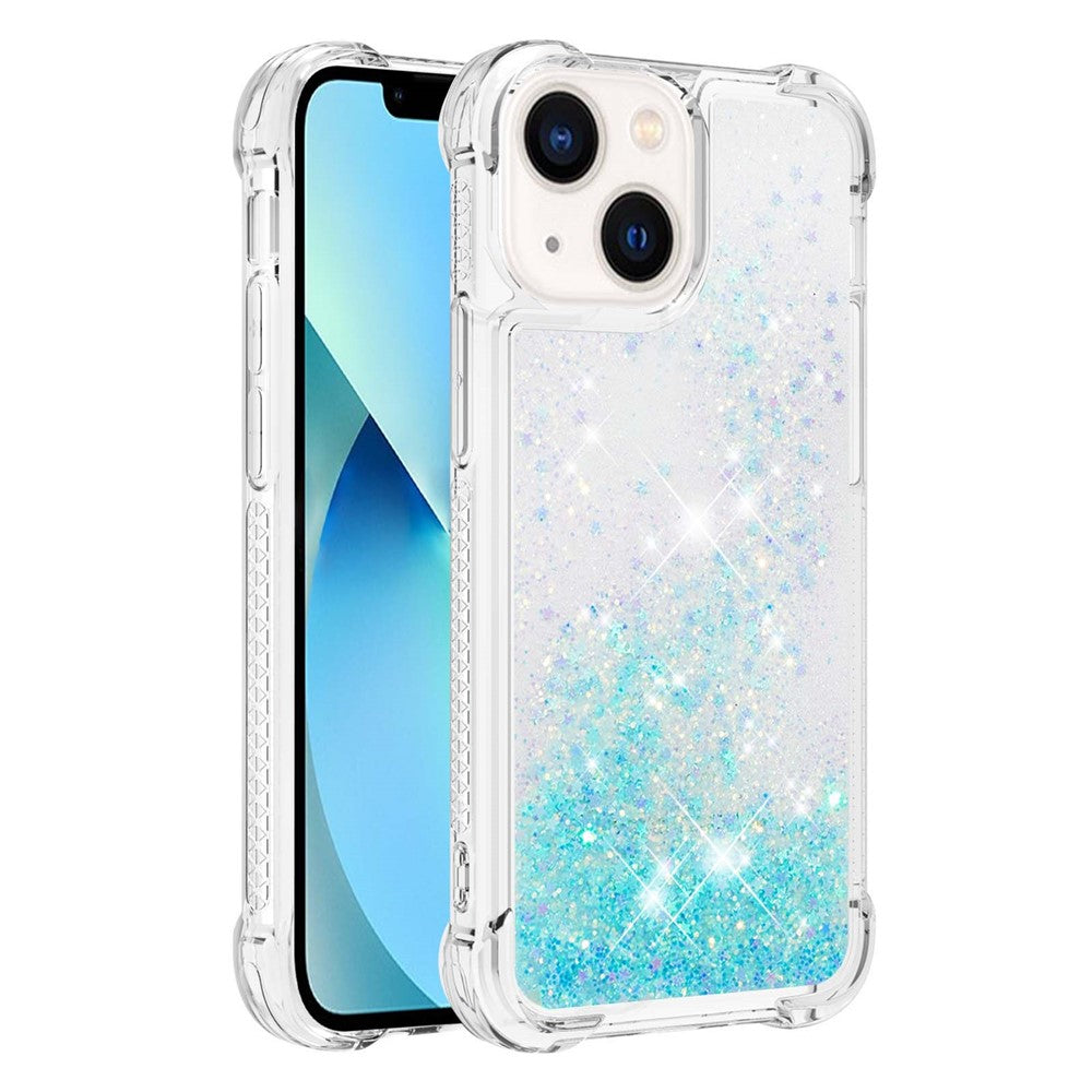 For iPhone 15 Cute TPU Case Glitter Quicksand Shockproof Phone Back Cover