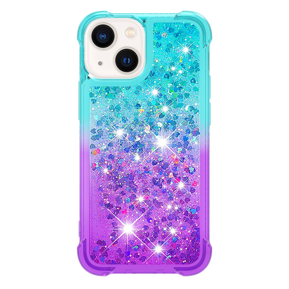 For iPhone 15 TPU Case Gradient Quicksand Phone Back Cover